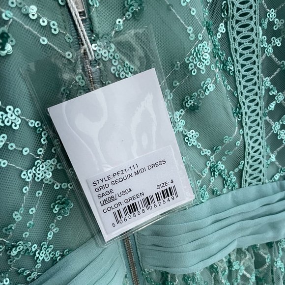 Self Portrait Grid Sequin Dress US4 - Picture 4 of 6